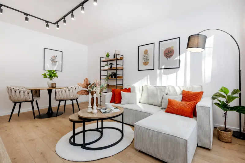 Home Staging Bieszczadzka — zaaranżowane wnętrze po home stagingu